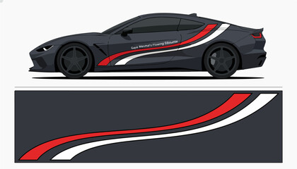 Naklejka premium Minimalist Racing Car Side View