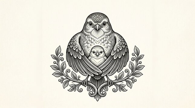 Elegant Owl Family Ornament Design.