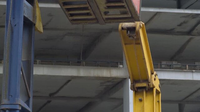 Construction hoist car in a steady repeated cycle