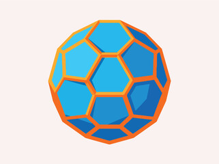 Naklejka premium Geometric Soccer Ball Polyhedron Vector Design