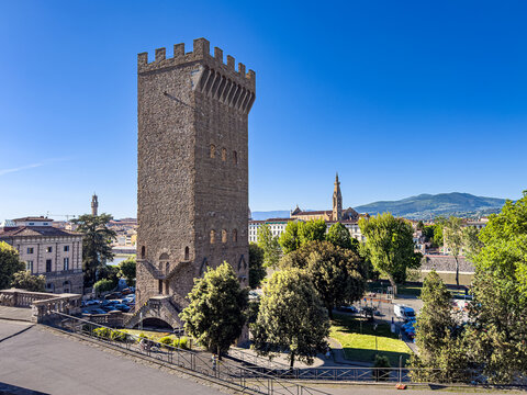 Medieval San Niccolo gate tower in Florence, Italy