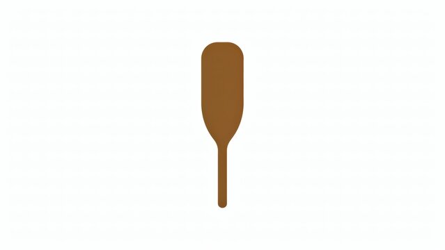 Brown flat icon of a wooden spoon on a white background with minimalist brown spoon isolated brown color