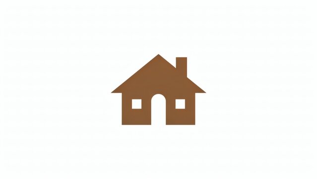 Brown vector house icon symbols on white background with geometric home symbols symbols windows doors