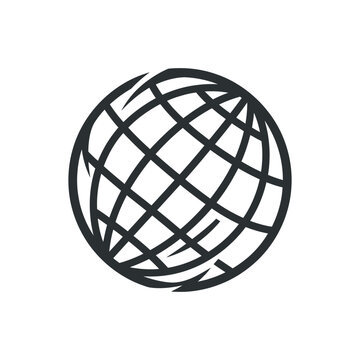 Minimalist Stylized Globe Icon Vector Illustration for Global Branding