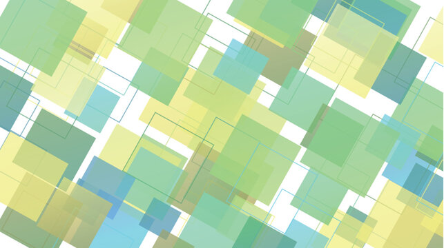 カラフルな重なる四角形の抽象的な幾何学模様の背景