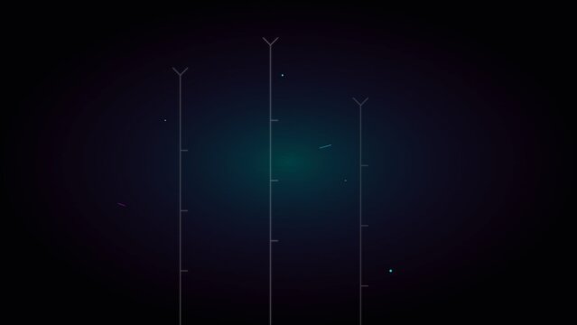 Abstract data chart lines glowing in dark digital space minimalism