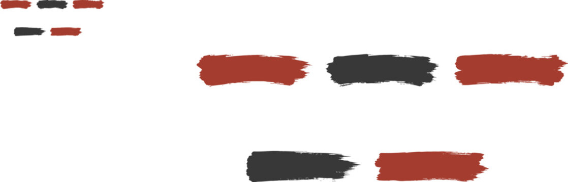 Red and Black Grunge Brush Stroke Highlighter Set