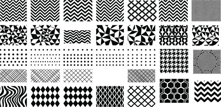 Seamless Zigzag and Geometric Shape Pattern Collection
