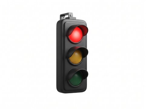 Red light illuminated on a traffic signal, symbolizing a stop or warning, rendered as a clean vector graphic