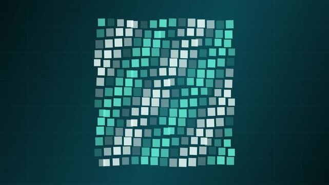 Abstract Data Visualization Grid Flowing Motion