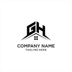 Fototapeta premium Letter GH Logo Design with Architecture Element