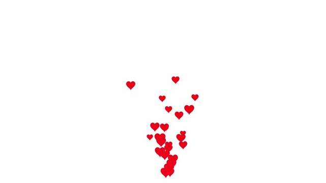 Social live style emoji flying animation with 3D floating heart and like reactions stream overlay.