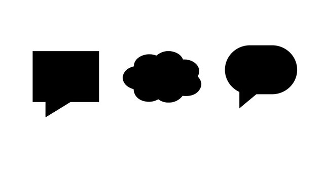 Black Speech Bubble Silhouette Collection Vector Illustration