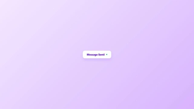 Minimalist purple background with a message sent notification button 4K Video