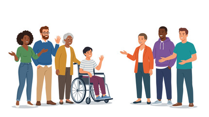 Fototapeta premium Diverse group of people interacting