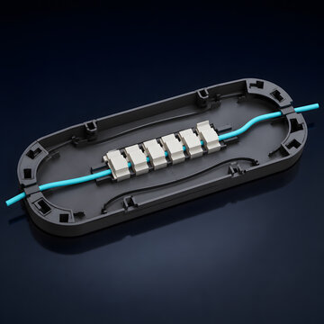 Fiber Optic Splice Management Tray 3D Illustration