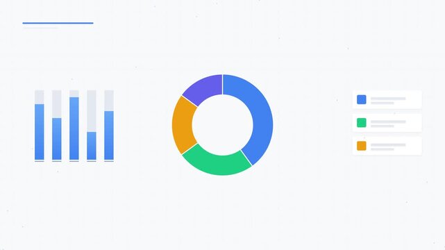 Minimalist Business Infographic Animation with Donut Chart and Bar Graph.