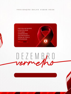 Campanha Dezembro Vermelho Sa&uacute;de Post Card Insta Template Banner
