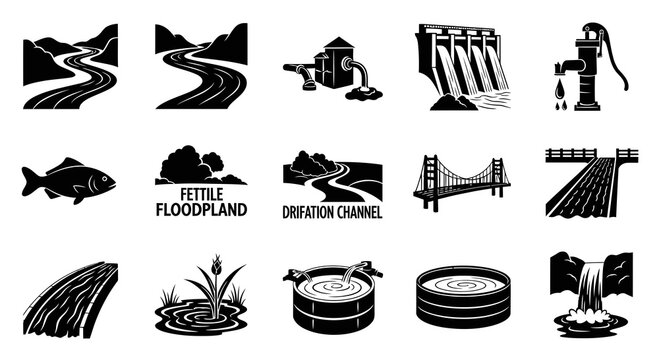 River Flow and Irrigation Infrastructure Elements
