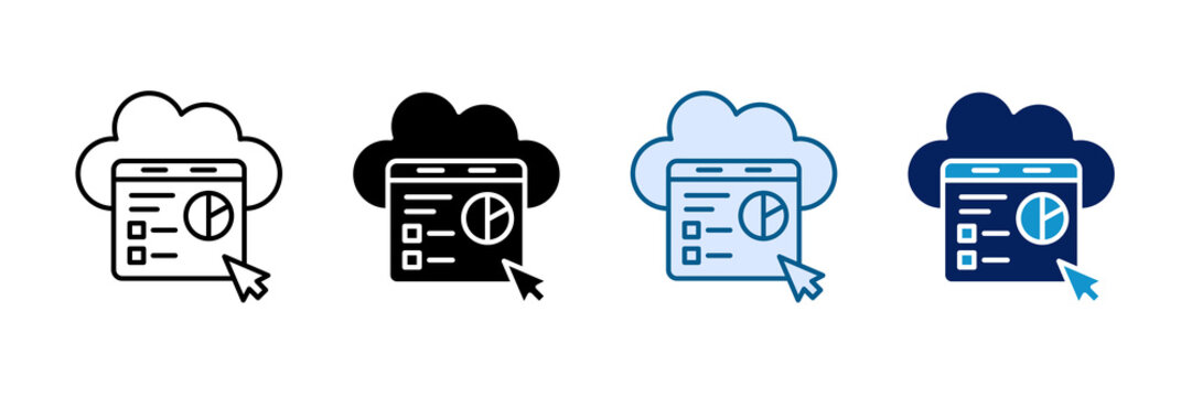 Cloud Usage Icon Set Multiple Style Collection
