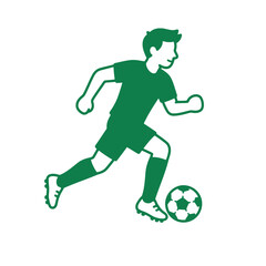 Fototapeta premium Soccer Player Cartoon Illustration Of A Football Athlete Running With Ball For Sports And Game Design