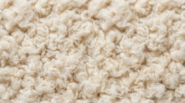 Close up view of soft fluffy white wool texture background
