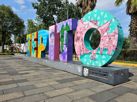 Mexico City, Mexico - July 21, 2025: Colorful letters at the entrance to Tepito in Mexico City, one of the city's most dangerous neighborhoods
