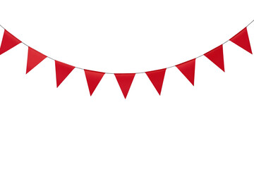 Fototapeta premium Curved red triangular bunting banner