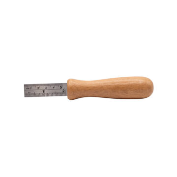 Wooden-handled jar headspace measurer isolated PNG cutout