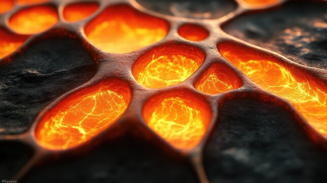 Volcanic Rock Formation with Molten Lava, Hot Magma and Geological Wonder