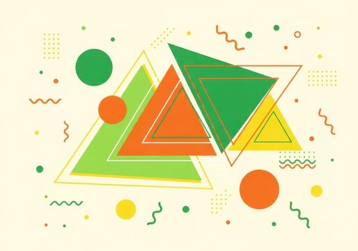 Abstract geometric background with colorful triangles and shapes