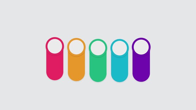 Animated colorful vertical infographic bars appearing on screen