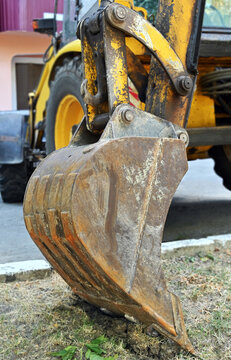 Rusty excavating machine scoop