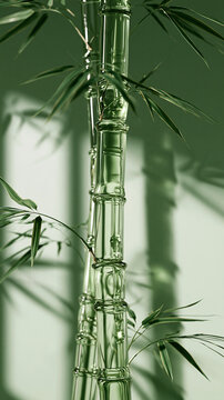 green bamboo leaves