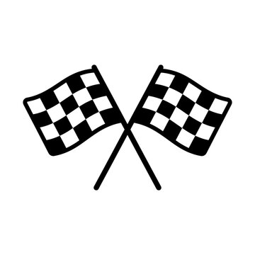 crossed checkered flags glyph icon