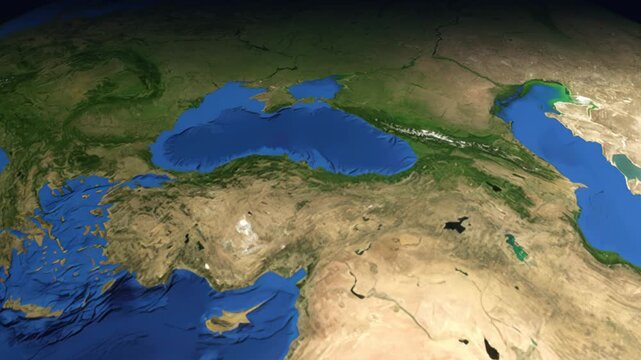 Animated Flight Path Map from Istanbul Turkey to Chicago USA