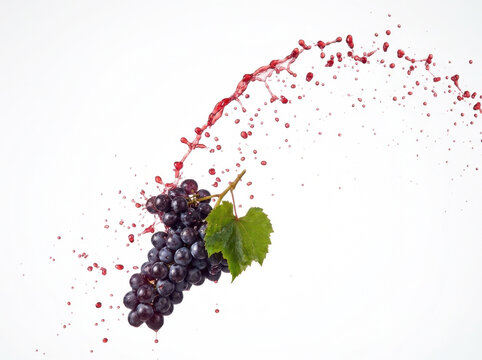 Red Grape Splashing into Juice