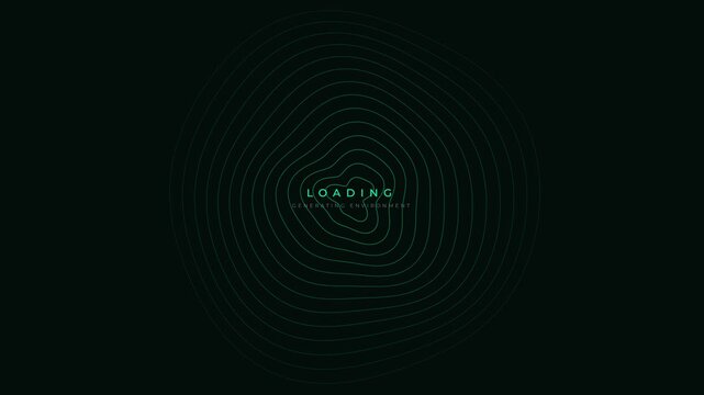 Topographic Map Generating Environment Loading Screen HUD
