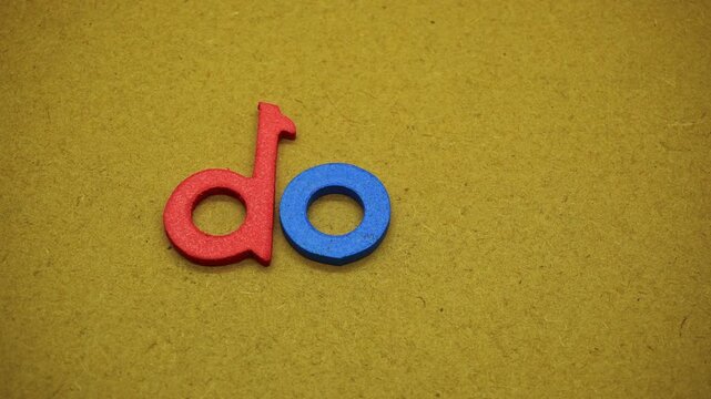Wooden Letters Forming Words on Textured Surface Showing Changing Negative Don into Positive Do Concepts Representing Simplification Mindset Improvement Motivation Growth Progress Decision