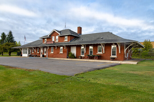Historic Warroad Train Depot and City Hall in Warroad, Minnesota