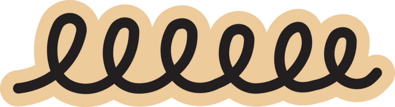 Black coiled spring vector illustration against a light beige textured background coiledspring