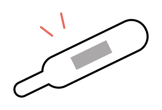 Simple digital medical thermometer icon illustration for measuring body temperature.