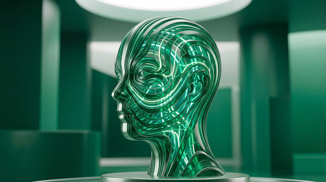 Abstract Head Silhouette for Creative Thinking