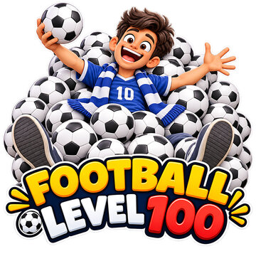 Football Level 100 Fan Frenzy, football fan, soccer fan, football sticker, soccer sticker, fan frenzy, football passion, soccer passion, super fan, ultimate fan, hardcore fan, sports fan, football cul