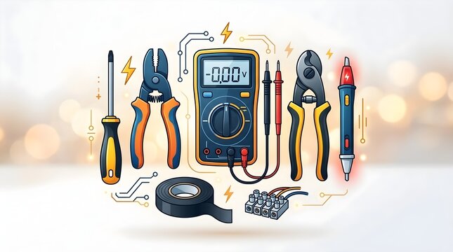 Electrical repair tools and digital multimeter equipment