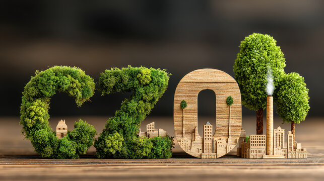 Ecological concept of greenhouse gas emissions