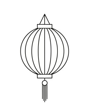 Outline of a traditional lantern with tassel