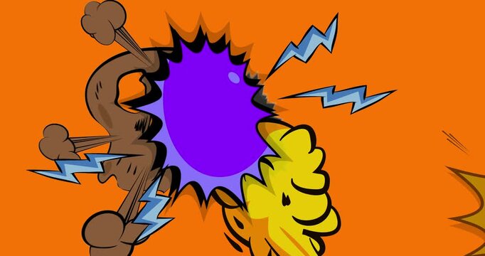 Cartoon background animation, comic book backdrop video. Retro comics pop art design.
