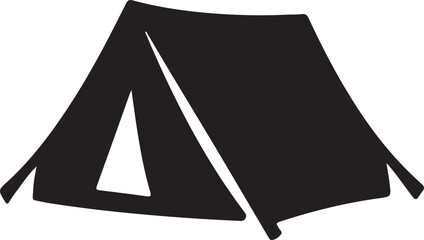 Simple black camping tent silhouette illustration © abdurrahimsofikul
