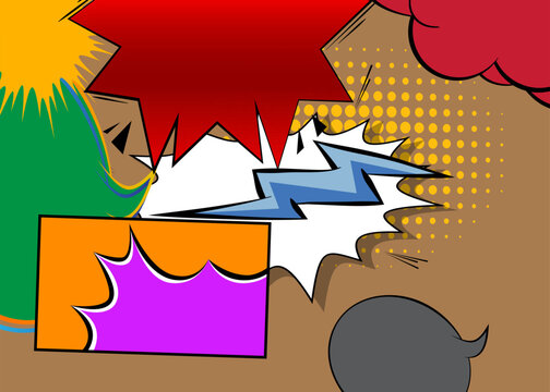 Cartoon background, awesome comic book backdrop. Cool retro vector comics pop art design.